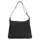 GUCCI GG Canvas Shoulder Bag Black Silver Auth ep9783-2