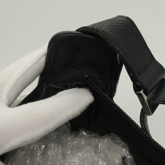 GUCCI GG Canvas Shoulder Bag Black Silver Auth ep9783