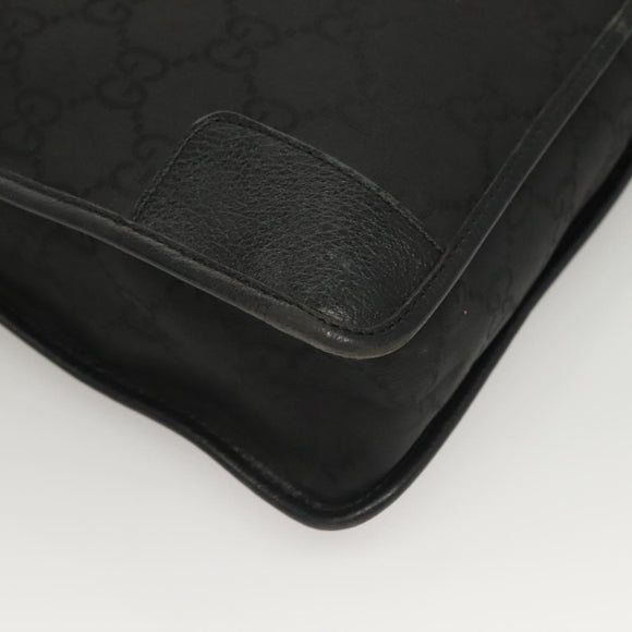 GUCCI GG Canvas Shoulder Bag Black Silver Auth ep9783