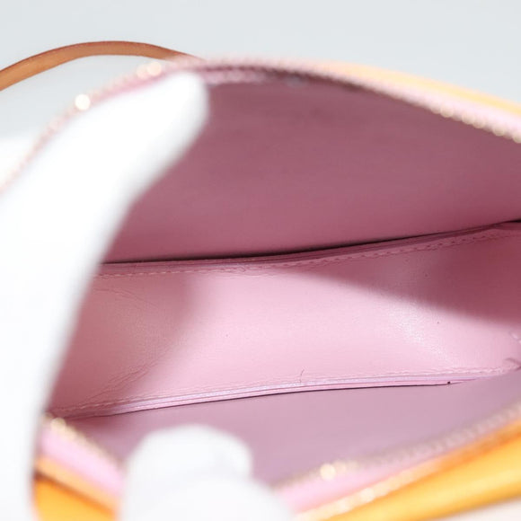 LOUIS VUITTON Monogram Vernis Motto Pouch Marshmallow Pink M91312 Auth ep9785
