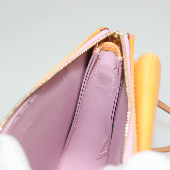 LOUIS VUITTON Monogram Vernis Motto Pouch Marshmallow Pink M91312 Auth ep9785