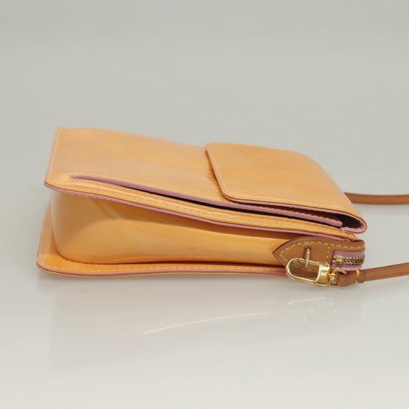 LOUIS VUITTON Monogram Vernis Motto Pouch Marshmallow Pink M91312 Auth ep9785