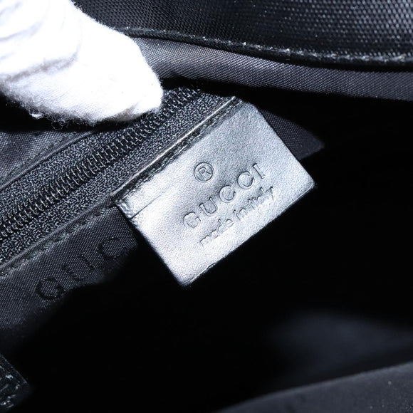 GUCCI Bamboo Hand Bag Nylon Black Silver 002 1010 Auth ep9789