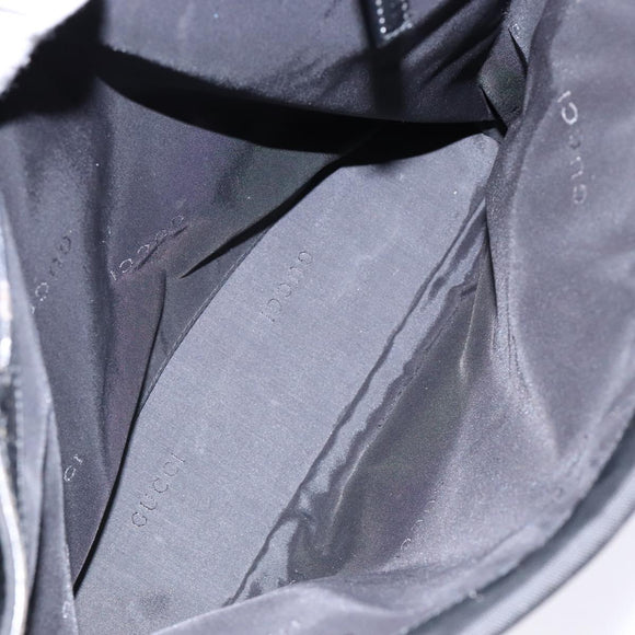 GUCCI Bamboo Hand Bag Nylon Black Silver 002 1010 Auth ep9789