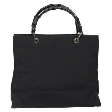 GUCCI Bamboo Hand Bag Nylon Black Silver 002 1010 Auth ep9789 - 0