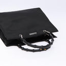 GUCCI Bamboo Hand Bag Nylon Black Silver 002 1010 Auth ep9789-6