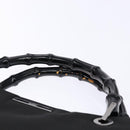GUCCI Bamboo Hand Bag Nylon Black Silver 002 1010 Auth ep9789-8