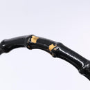 GUCCI Bamboo Hand Bag Nylon Black Silver 002 1010 Auth ep9789-9