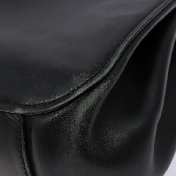 GUCCI Shoulder Bag Leather Black Silver 105376 Auth ep9793