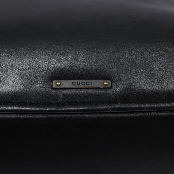 GUCCI Shoulder Bag Leather Black Silver 105376 Auth ep9793