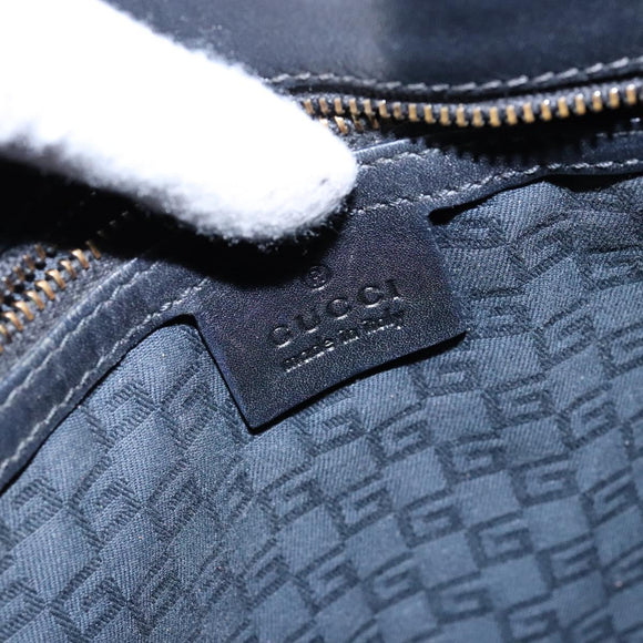 GUCCI Shoulder Bag Leather Black Silver 105376 Auth ep9793