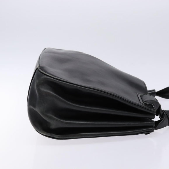 GUCCI Shoulder Bag Leather Black Silver 105376 Auth ep9793