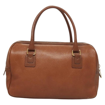 Burberrys Hand Bag Leather Brown Gold Auth ep9811 - 0