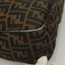 FENDI Zucca Canvas Shoulder Bag Brown Black Auth ep9812-9