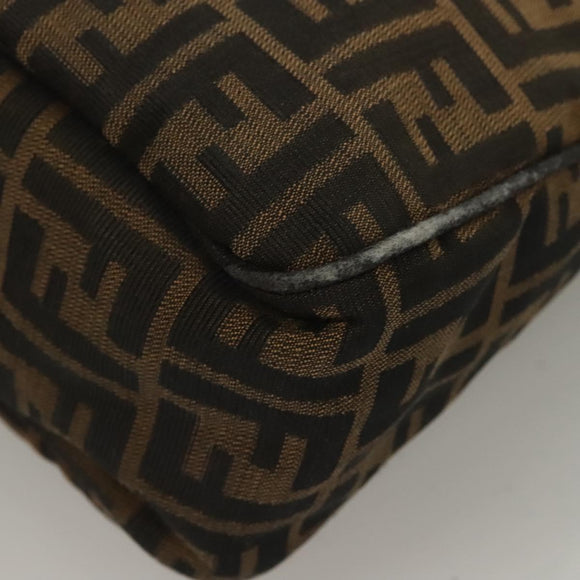 FENDI Zucca Canvas Shoulder Bag Brown Black Auth ep9812