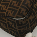FENDI Zucca Canvas Shoulder Bag Brown Black Auth ep9812-15