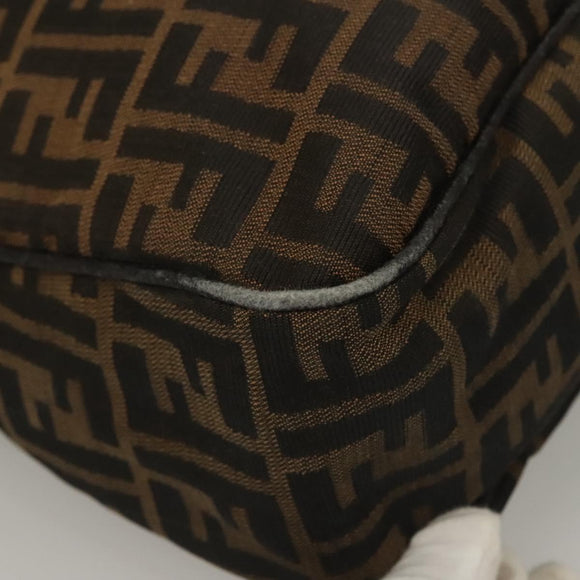 FENDI Zucca Canvas Shoulder Bag Brown Black Auth ep9812