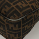 FENDI Zucca Canvas Shoulder Bag Brown Black Auth ep9812-16