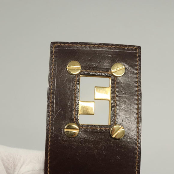 FENDI Zucca Canvas Shoulder Bag Brown Black Auth ep9812