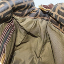 FENDI Zucca Canvas Shoulder Bag Brown Black Auth ep9812-19