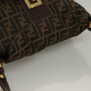 FENDI Zucca Canvas Shoulder Bag Brown Black Auth ep9812-6