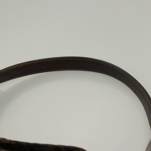 FENDI Zucca Canvas Shoulder Bag Brown Black Auth ep9812