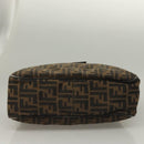 FENDI Zucca Canvas Shoulder Bag Brown Black Auth ep9812-5