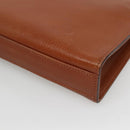 Burberrys Clutch Bag Leather Brown Gold Auth ep9814-15
