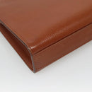Burberrys Clutch Bag Leather Brown Gold Auth ep9814-16