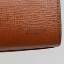 Burberrys Clutch Bag Leather Brown Gold Auth ep9814-8