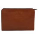 Burberrys Clutch Bag Leather Brown Gold Auth ep9814-2