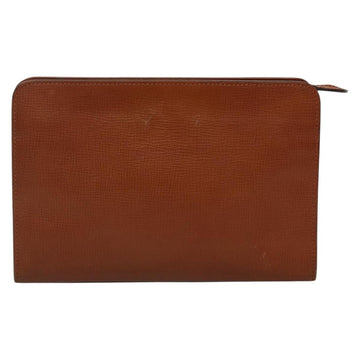 Burberrys Clutch Bag Leather Brown Gold Auth ep9814 - 0