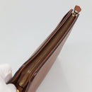 Burberrys Clutch Bag Leather Brown Gold Auth ep9814-5