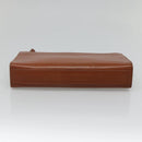 Burberrys Clutch Bag Leather Brown Gold Auth ep9814-6