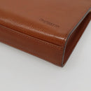 Burberrys Clutch Bag Leather Brown Gold Auth ep9814-7