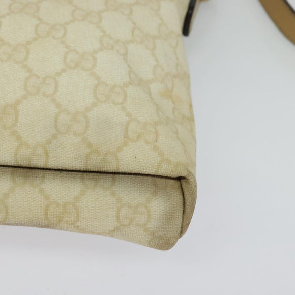 GUCCI GG Supreme Shoulder Bag PVC White Gold 223666 Auth ep9826