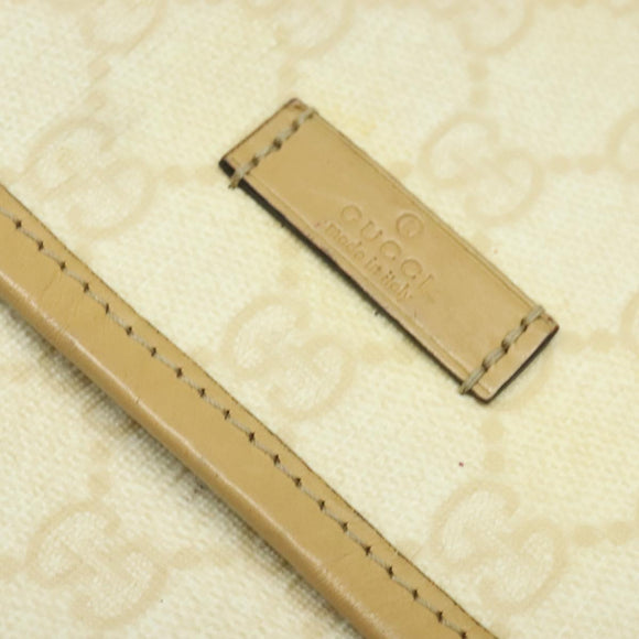 GUCCI GG Supreme Shoulder Bag PVC White Gold 223666 Auth ep9826