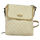 GUCCI GG Supreme Shoulder Bag PVC White Gold 223666 Auth ep9826-13