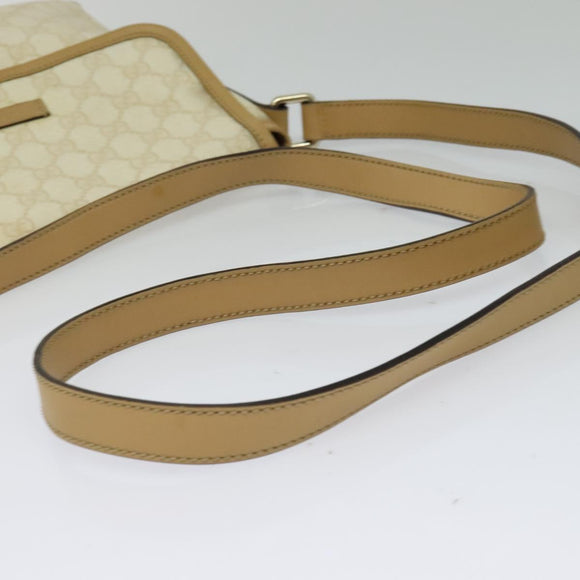 GUCCI GG Supreme Shoulder Bag PVC White Gold 223666 Auth ep9826