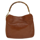 GUCCI Bamboo Hand Bag Leather 2way Brown Gold 001 0166 1638 Auth ep9829-13