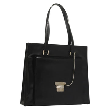 GUCCI Tote Bag Patent leather Black Silver Auth ep9834