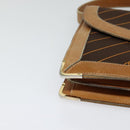 GUCCI Shoulder Bag Canvas Leather Brown Gold Auth ep9840-8