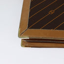 GUCCI Shoulder Bag Canvas Leather Brown Gold Auth ep9840-16