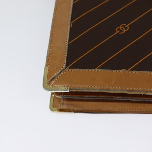 GUCCI Shoulder Bag Canvas Leather Brown Gold Auth ep9840