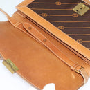 GUCCI Shoulder Bag Canvas Leather Brown Gold Auth ep9840-9