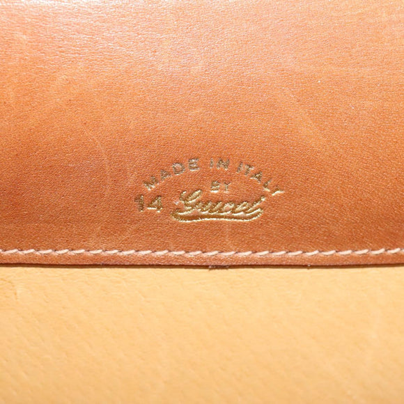 GUCCI Shoulder Bag Canvas Leather Brown Gold Auth ep9840