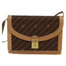 GUCCI Shoulder Bag Canvas Leather Brown Gold Auth ep9840-13