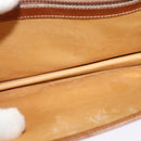 GUCCI Shoulder Bag Canvas Leather Brown Gold Auth ep9840-21