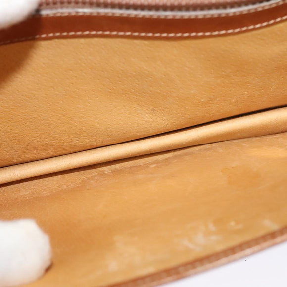 GUCCI Shoulder Bag Canvas Leather Brown Gold Auth ep9840