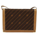 GUCCI Shoulder Bag Canvas Leather Brown Gold Auth ep9840-2